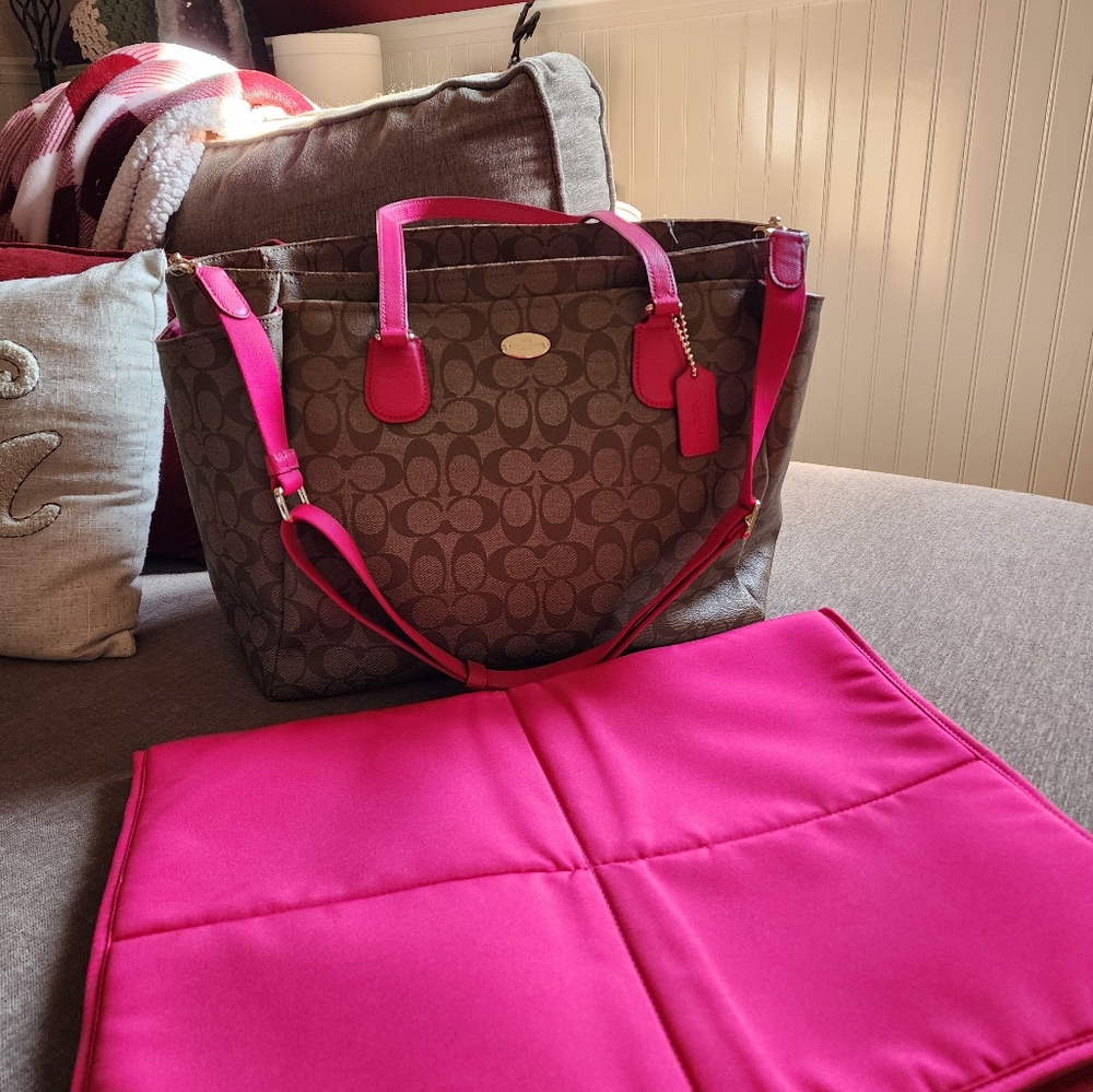 Coach signature diaper bag